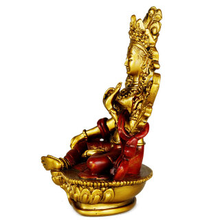 Green Tara Gold-Red - Statue 14 cm