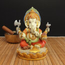 Ganesha sitting, colored - 17 cm