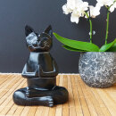 Cat in meditation, black, 15 cm