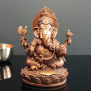 Ganesha sitting, bronze-finish - 17 cm